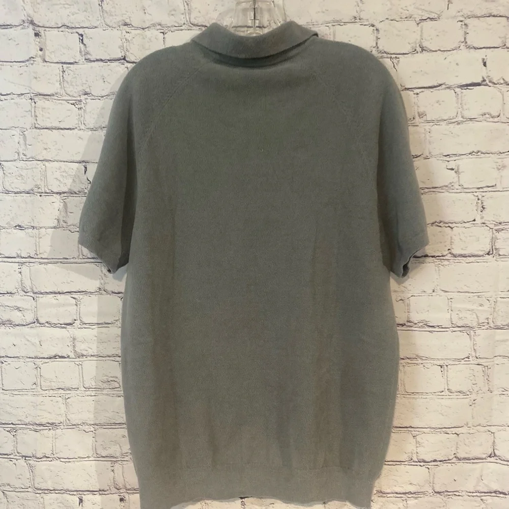 Mens Reiss gammo velour‎ half zip shirt sage Large NWT - Picture 7 of 8